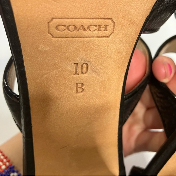 Coach Tamarah gladiator heels turn lock closures black leather size 10 luxury - Picture 7 of 7